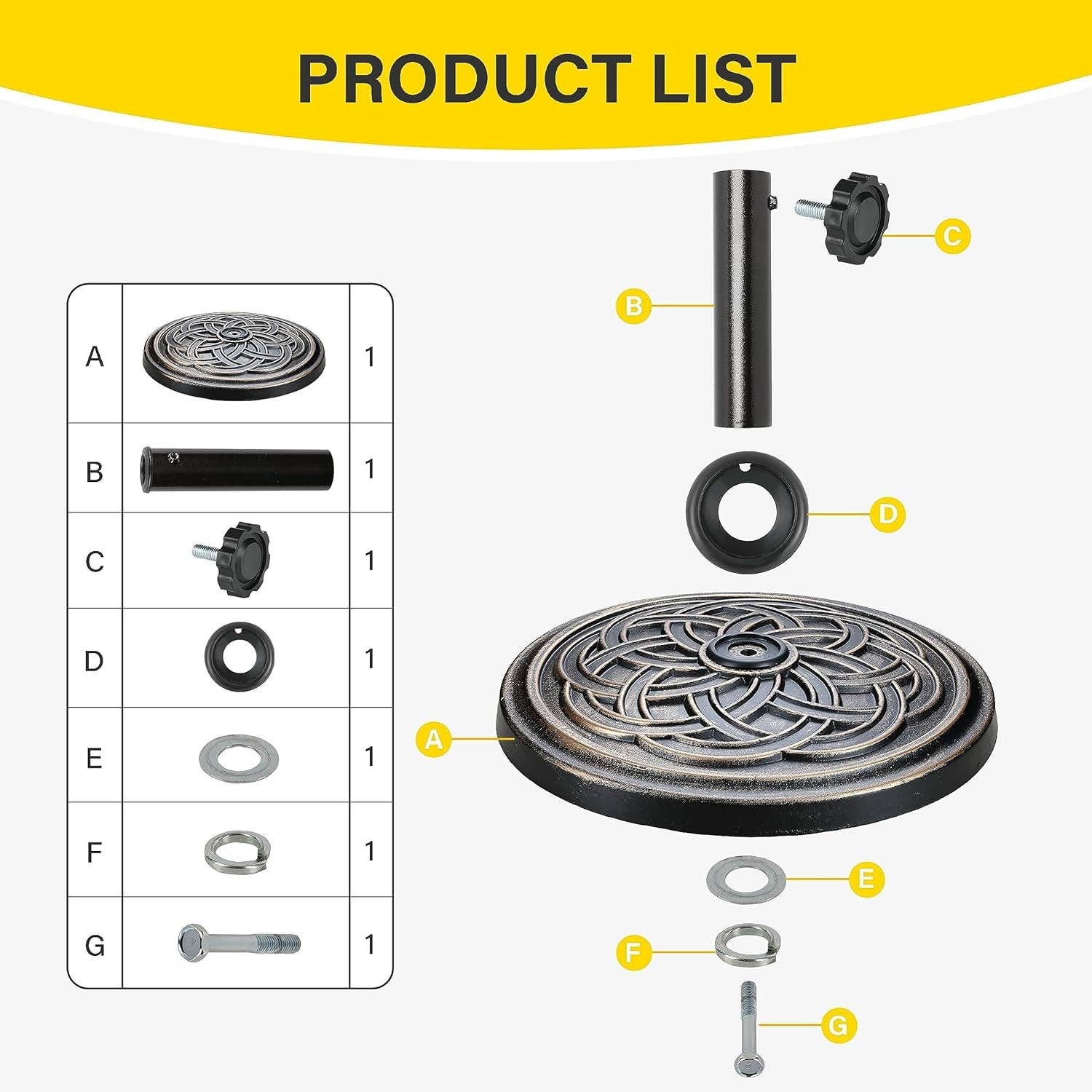 Heavy Duty 24 Pound Bronze Umbrella Base Patio Garden Stand For Outdoor Market Umbrellas for wholesale on Faire3