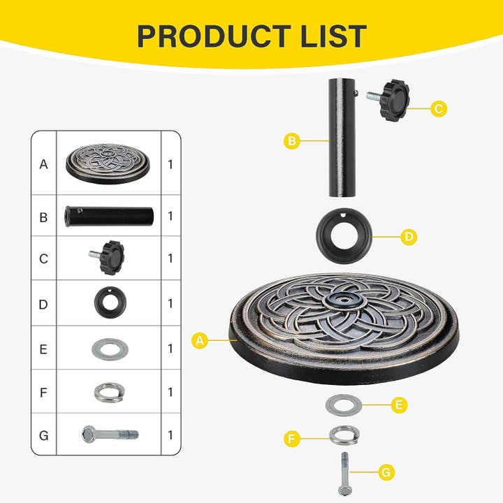 Heavy Duty 24 Pound Bronze Umbrella Base Patio Garden Stand For Outdoor Market Umbrellas for wholesale on Faire3