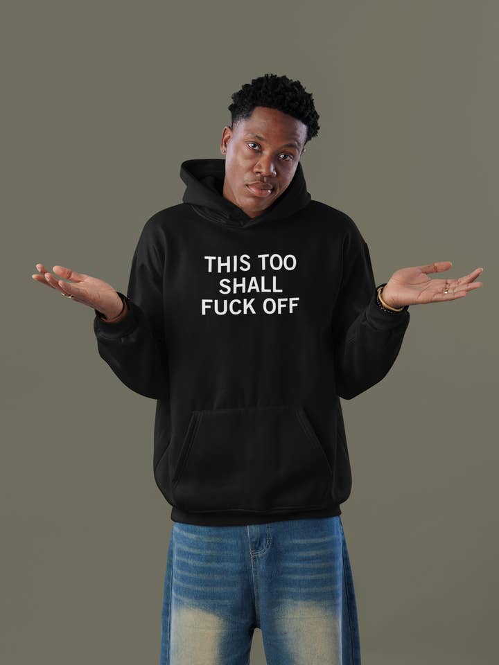 Det här ska också dra åt helvete - Herrhoodie för wholesale av Smart Ass Shirts