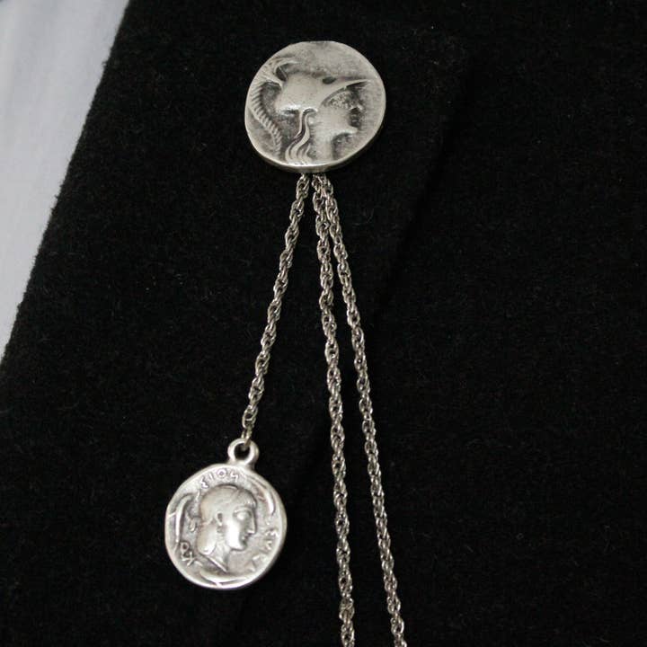 Alexander the Great Figured Chain Brooch Ancient Old Coin for wholesale by COOLMENCLUB