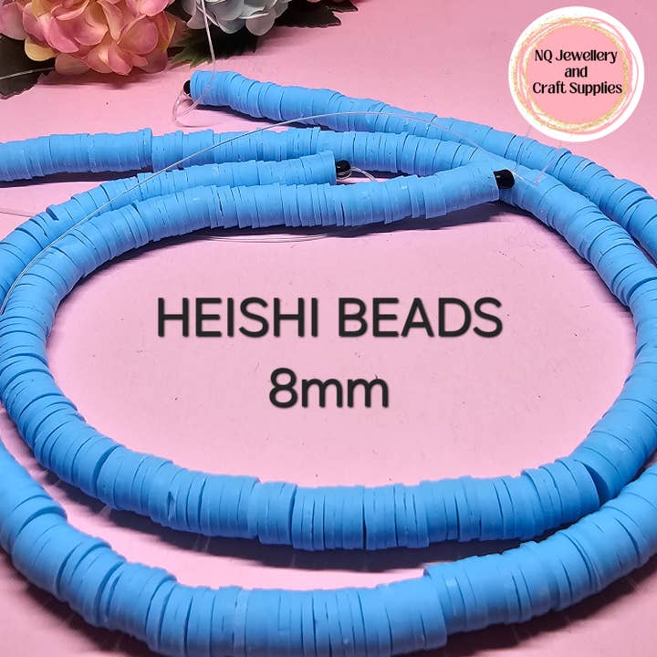 8mm HEISHI BEADS / POLYMER CLAY DISC BEAD / WAFER DISC for wholesale by NQ Jewellery & Craft Supplies
