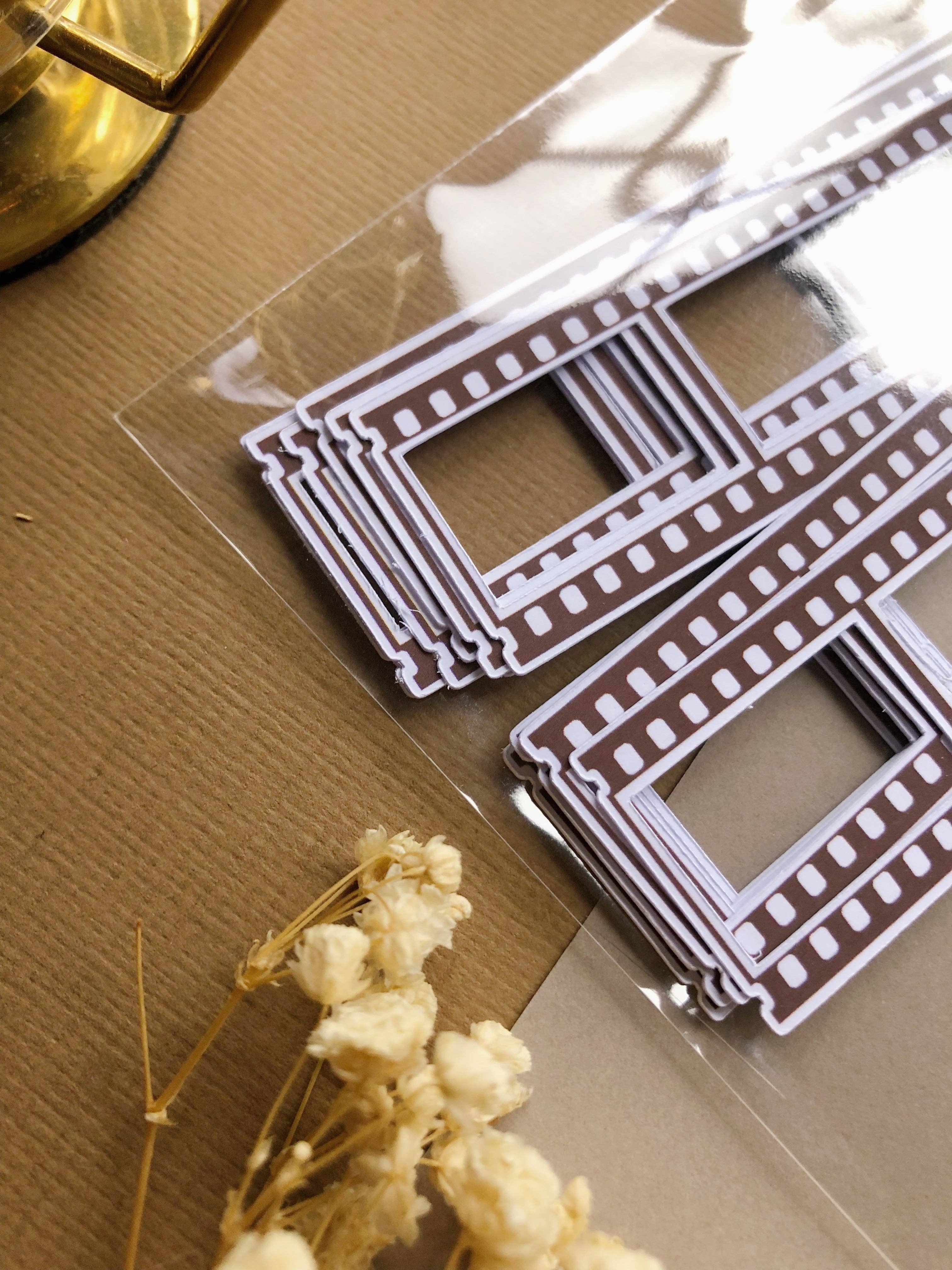 T's Stationery – wholesale Sticker – "18Pcs Chocolate Brown Film Strip Die Cut Stickers"2