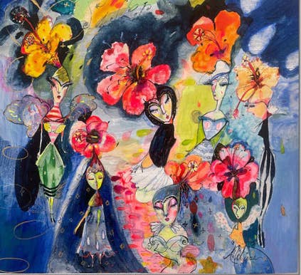 Wendy Costa Studio - Wholesale Wall Tile - Hibiscus Sister glass tile2