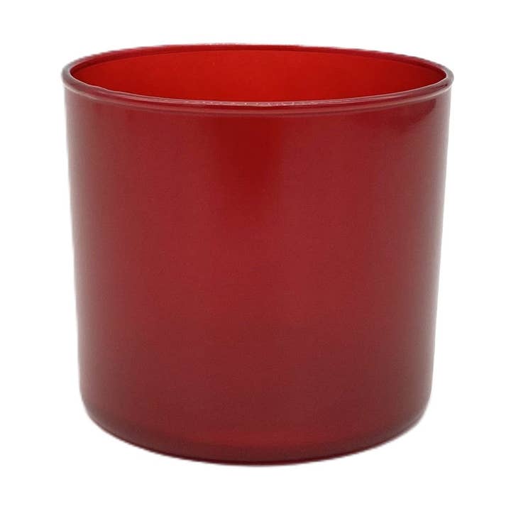 LUX FRAGRANCES - Wholesale Candle Holder - Red Straight Side Glass 15oz 4" x 3.5"0