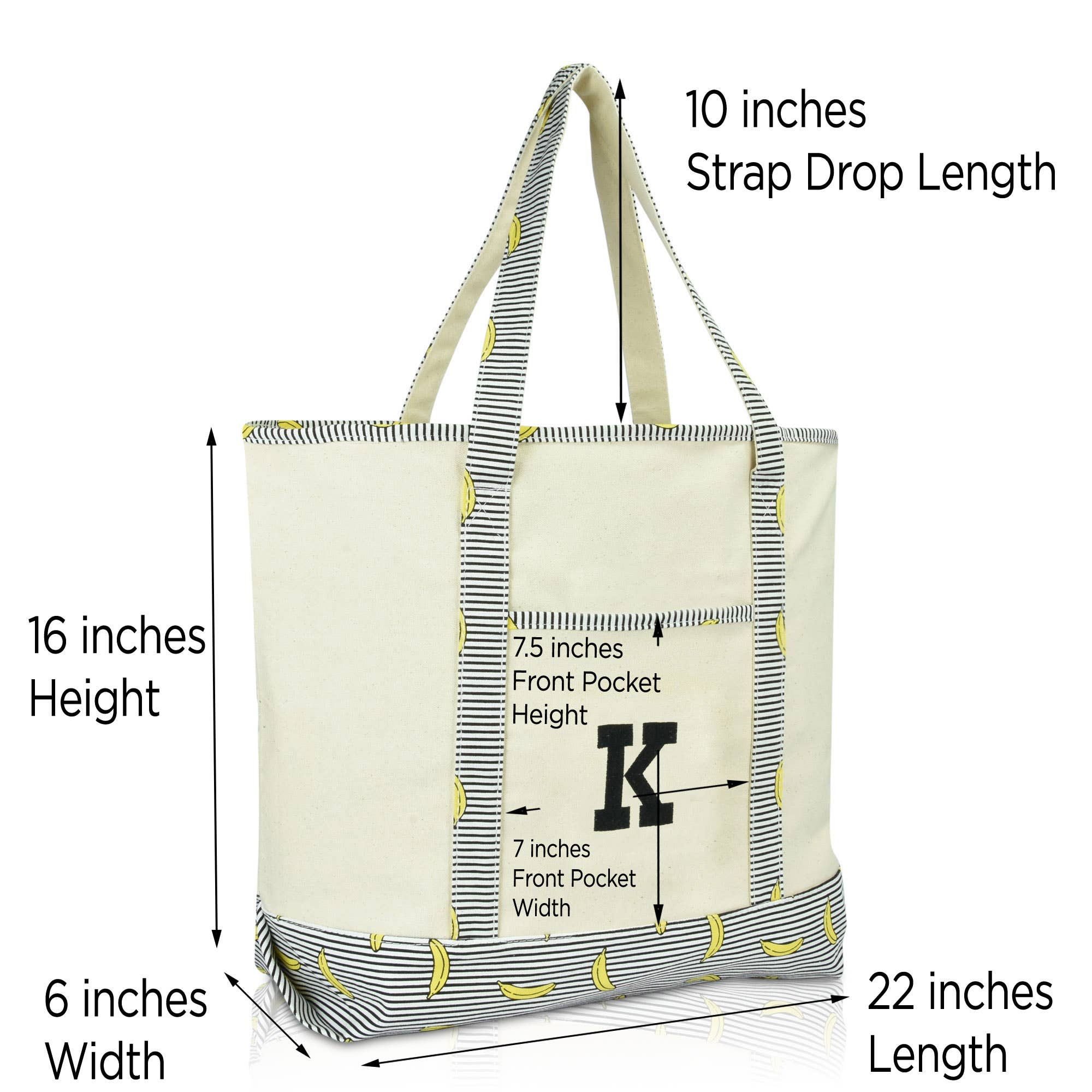 Dalix – wholesale Bärkasse - Dam – DALIX Initial Shoppingväska Personlig Blixtlås Top Letter - K68