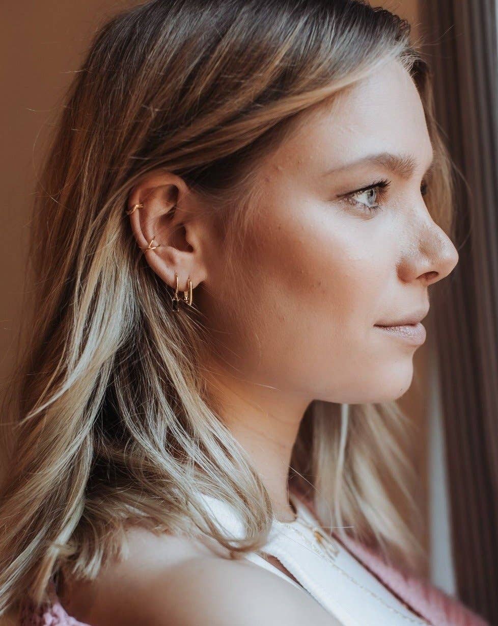 Love Local Jewelry - Vente Créoles - Créoles Brooklyn 1,1 cm en argent 925 avec plaquage or 18k ou argent 9998