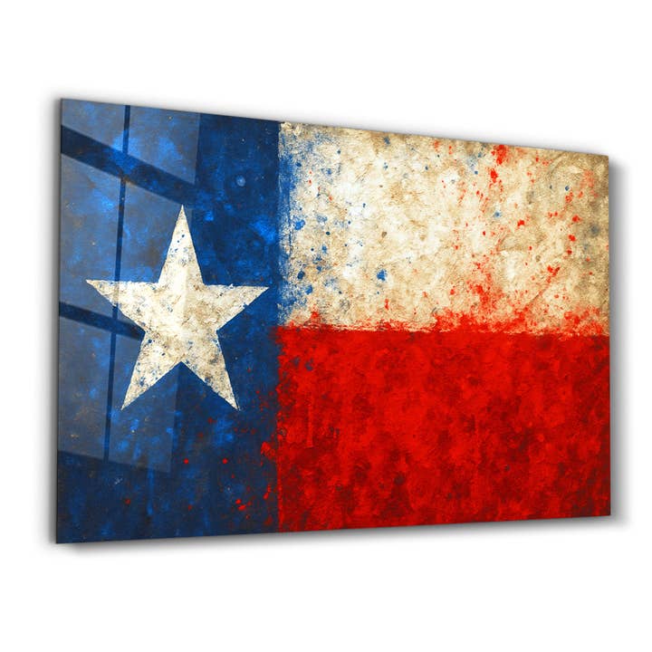 Texas Flag Splash - Glass Wall Art for wholesale by Artdesigna KG