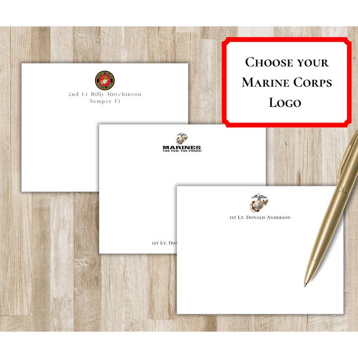 US Marine Corps Stationery / Stationary | Marines Veteran Gift | USMC Hobbyist | Semper Fi Gift | Marine Corps Notecards for wholesale by The Winsome Life Stationery