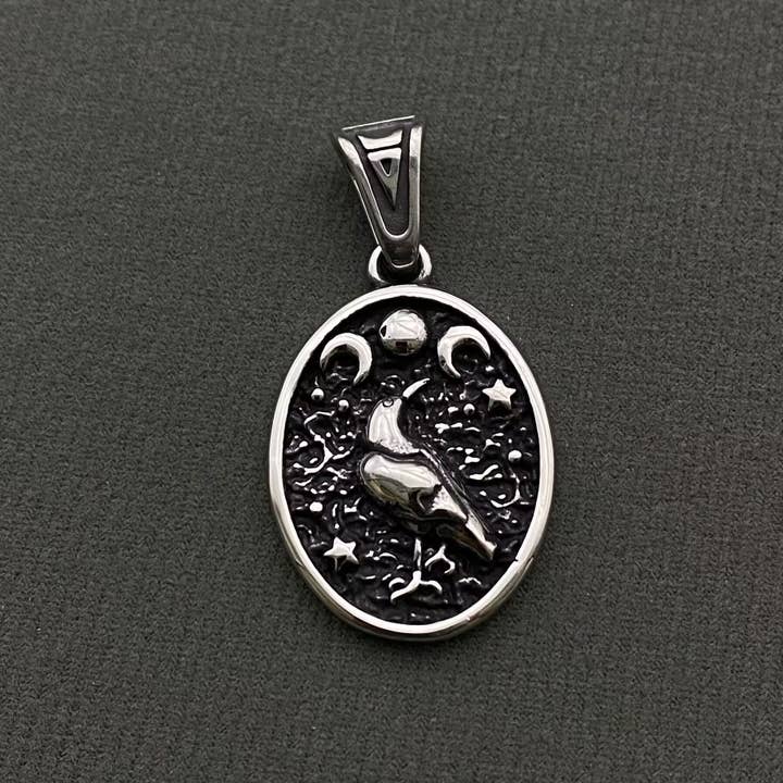 Mio Queena - Wholesale Craft supplies - Viking Crow Stainless Steel Pendant - MJ/MNP