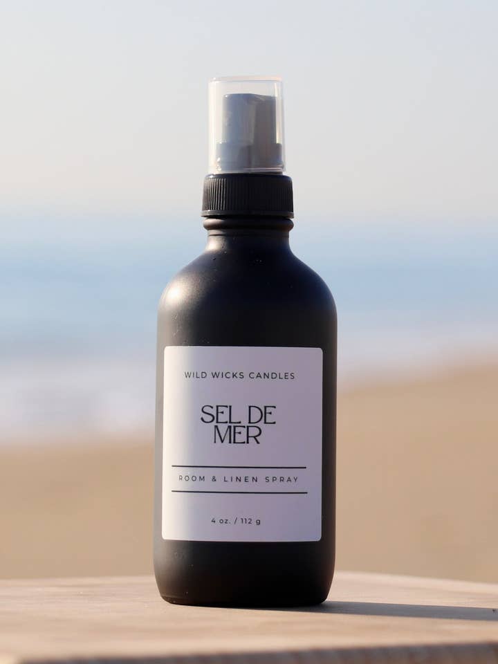 Sel de Mer -Room & Linen Spray-Non-Toxic, Coastal Hotel Vibe for wholesale by Wild Wicks Candles