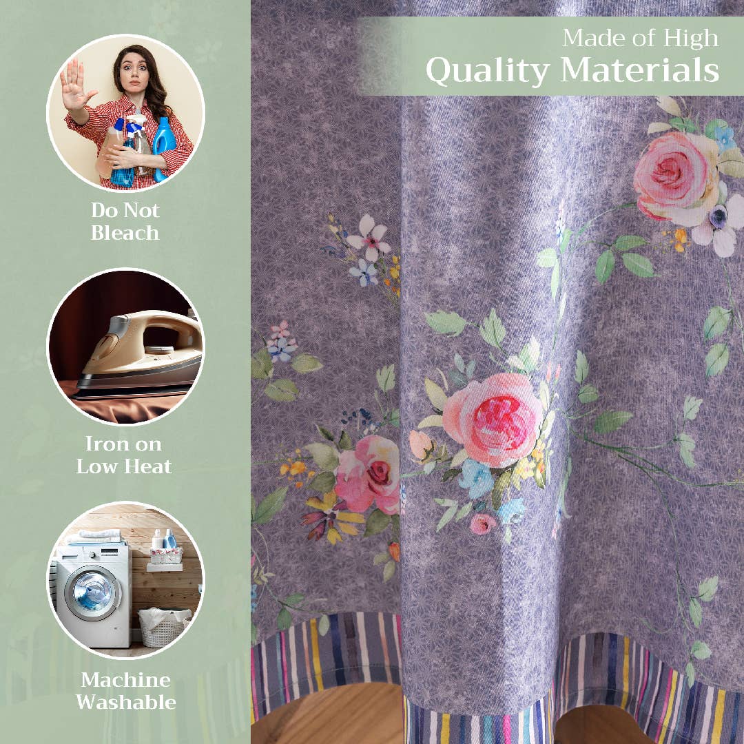 Maison d'Hermine - Design in Every Thread - Wholesale Tablecloth - Cotton Tablecloths - 3 Shapes - Sweet Rose Lavender -Country8