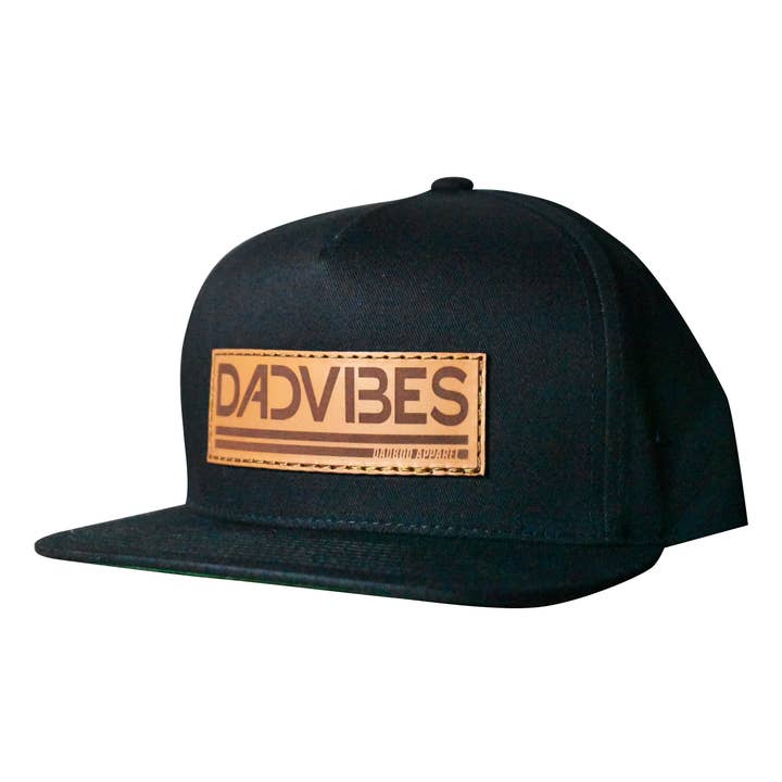 Dadbod Apparel - Wholesale Flat Brim Cap - Men's - DadVibes Classic - Snapback (Black)