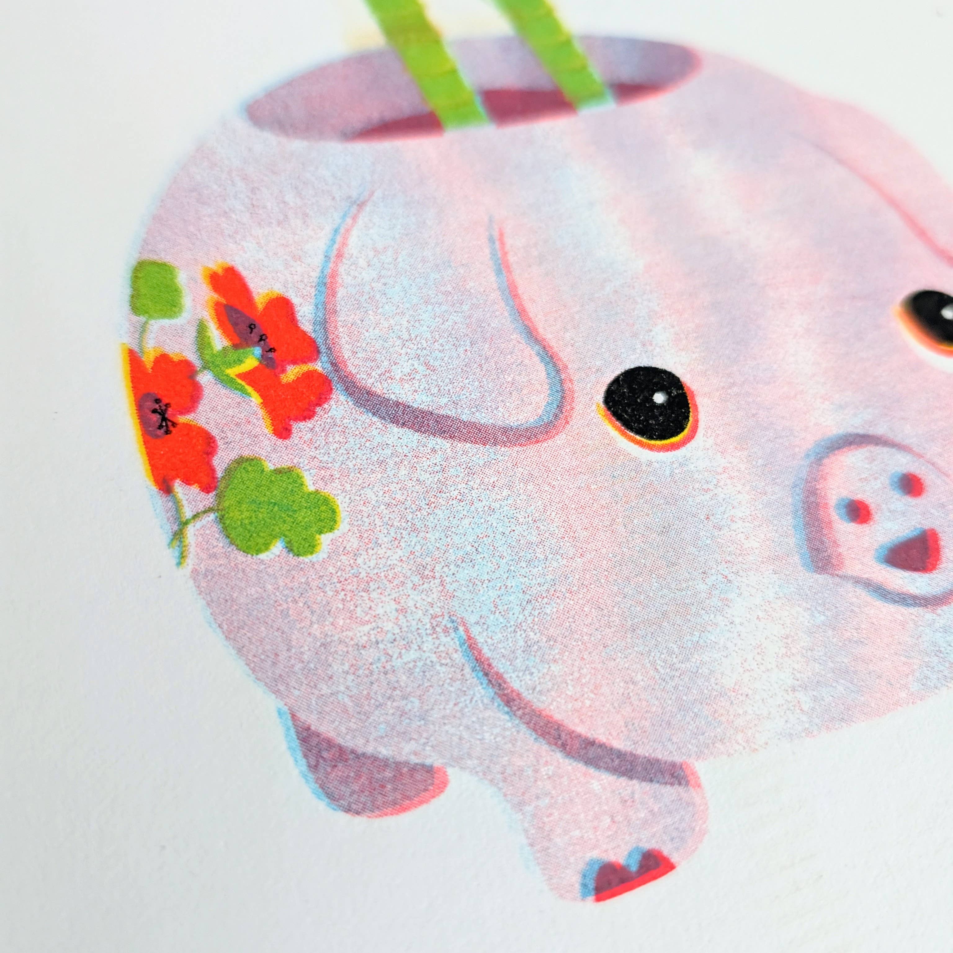 NMC Design Studio - Wholesale Art Print - Lucky Bamboo Risograph Print1