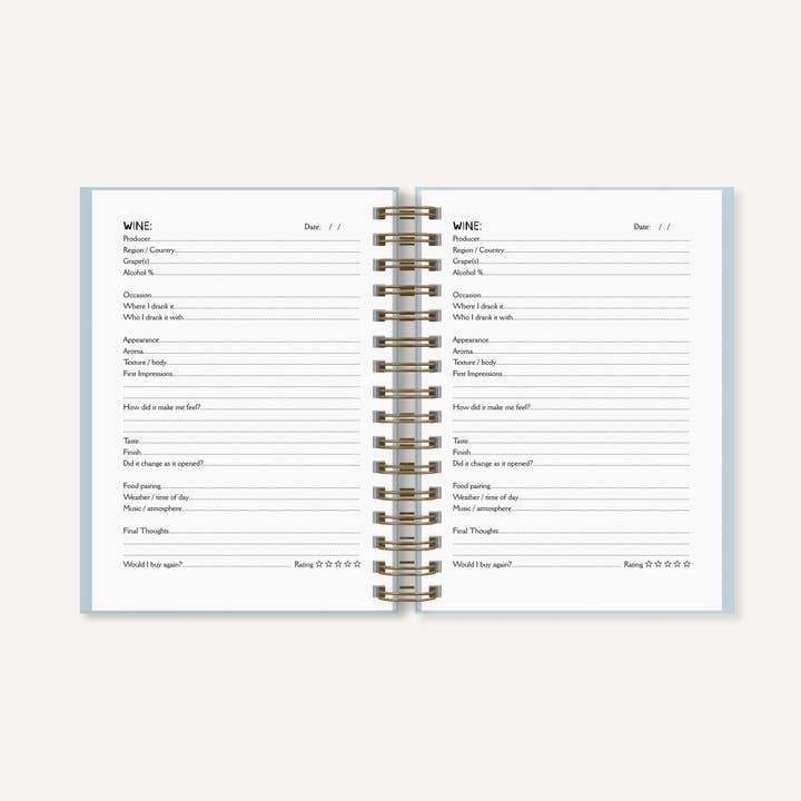 Sovende Bjorn - Wholesale Journal/Diary - Wine Journal - A5 Hardback Journal6