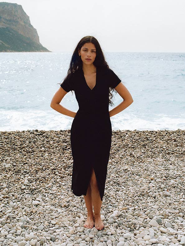 Nobradress® Sora - Ribbed Cotton - Ebony Black for wholesale by Mina Storm