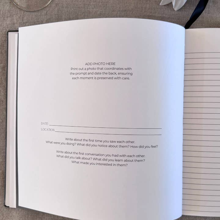 Premium Ivory Leather "Two Hearts - A Love Story" Couples Journal for wholesale on Faire8