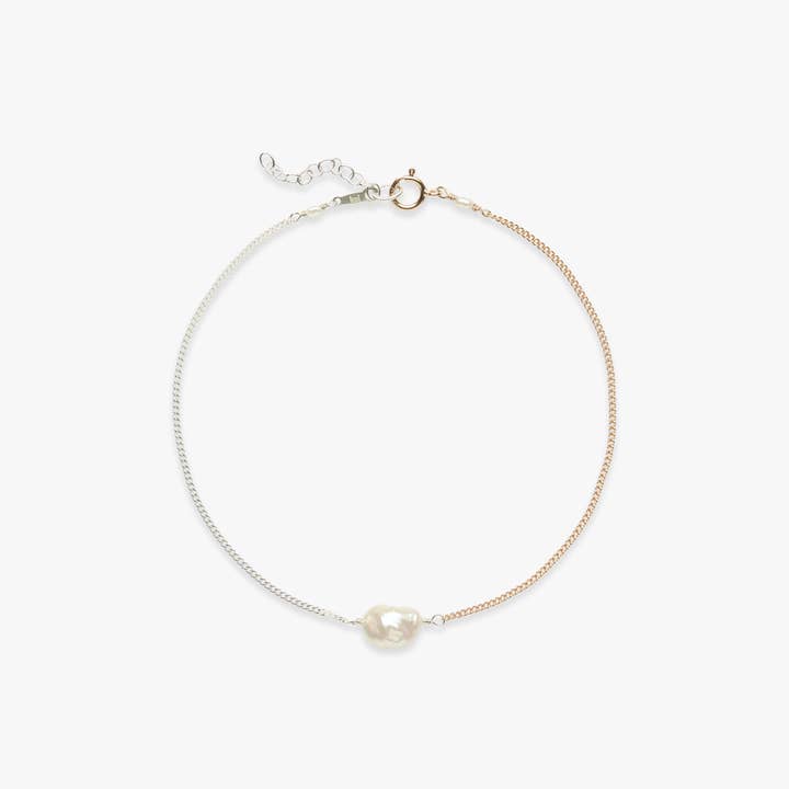 Tobillera de perlas barrocas Two Tony para venta al por mayor de Koi Atelier