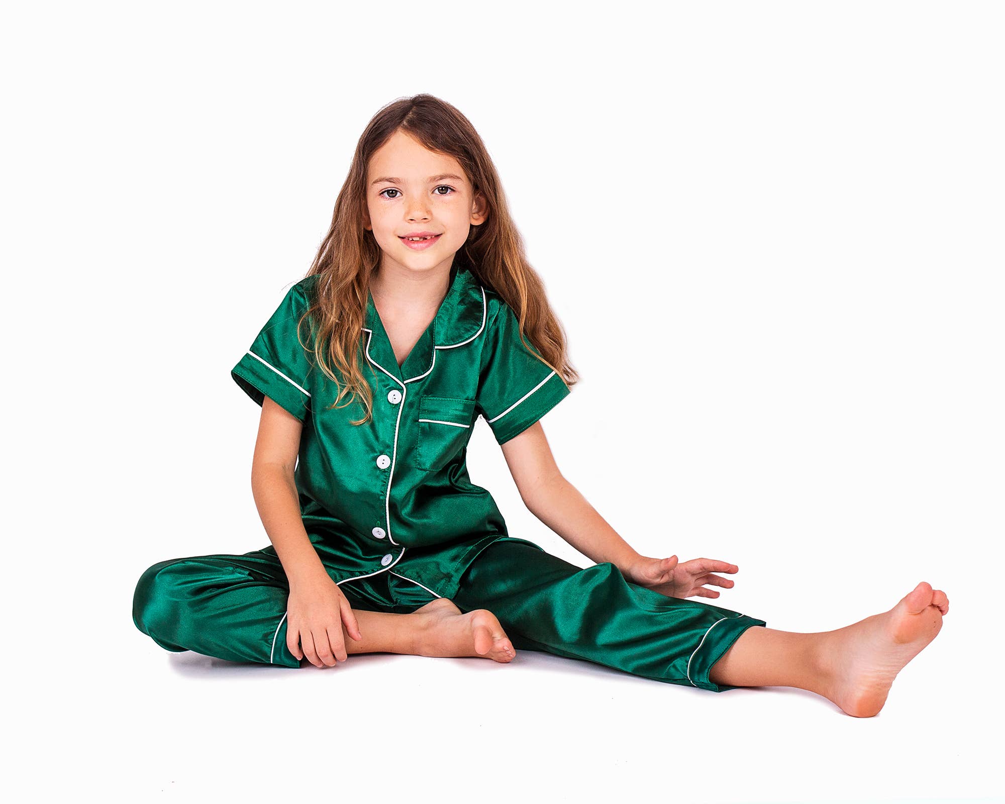 Sisters G Kids - Wholesale Sleepwear Set - Kids - Kids Satin Pajamas Short Sleeves + Pants 32