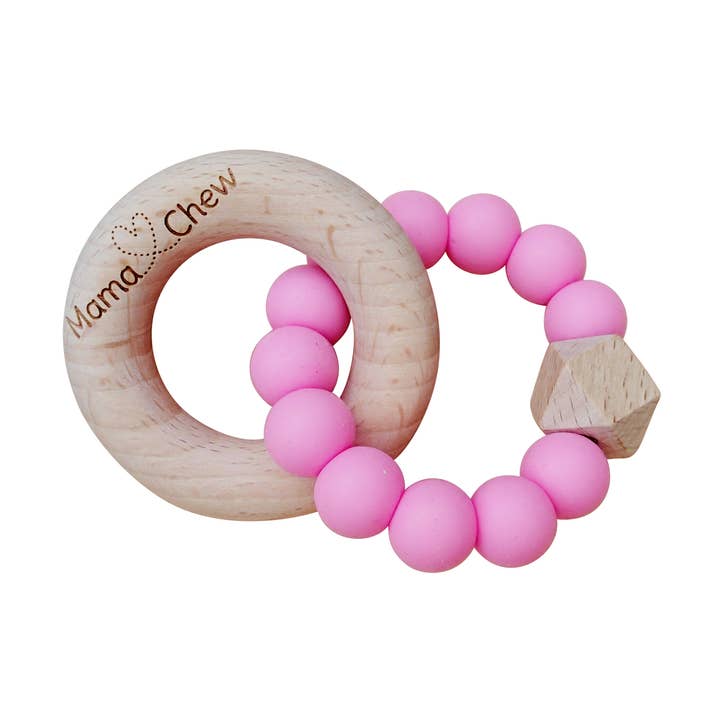 Mordedor Hex & Wood - Rosa para venta al por mayor de Mama Chew