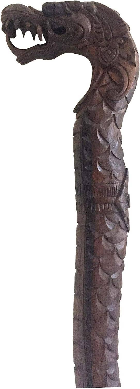 OMA - Eclectic Home - Wholesale Decorative Tabletop Object - Dragon Decorative Walking Stick Wood Hand Carved Dragon Cane1