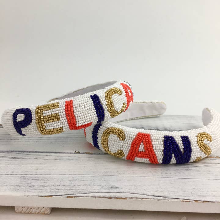 Beaded Pelicans headband for wholesale by SongLily