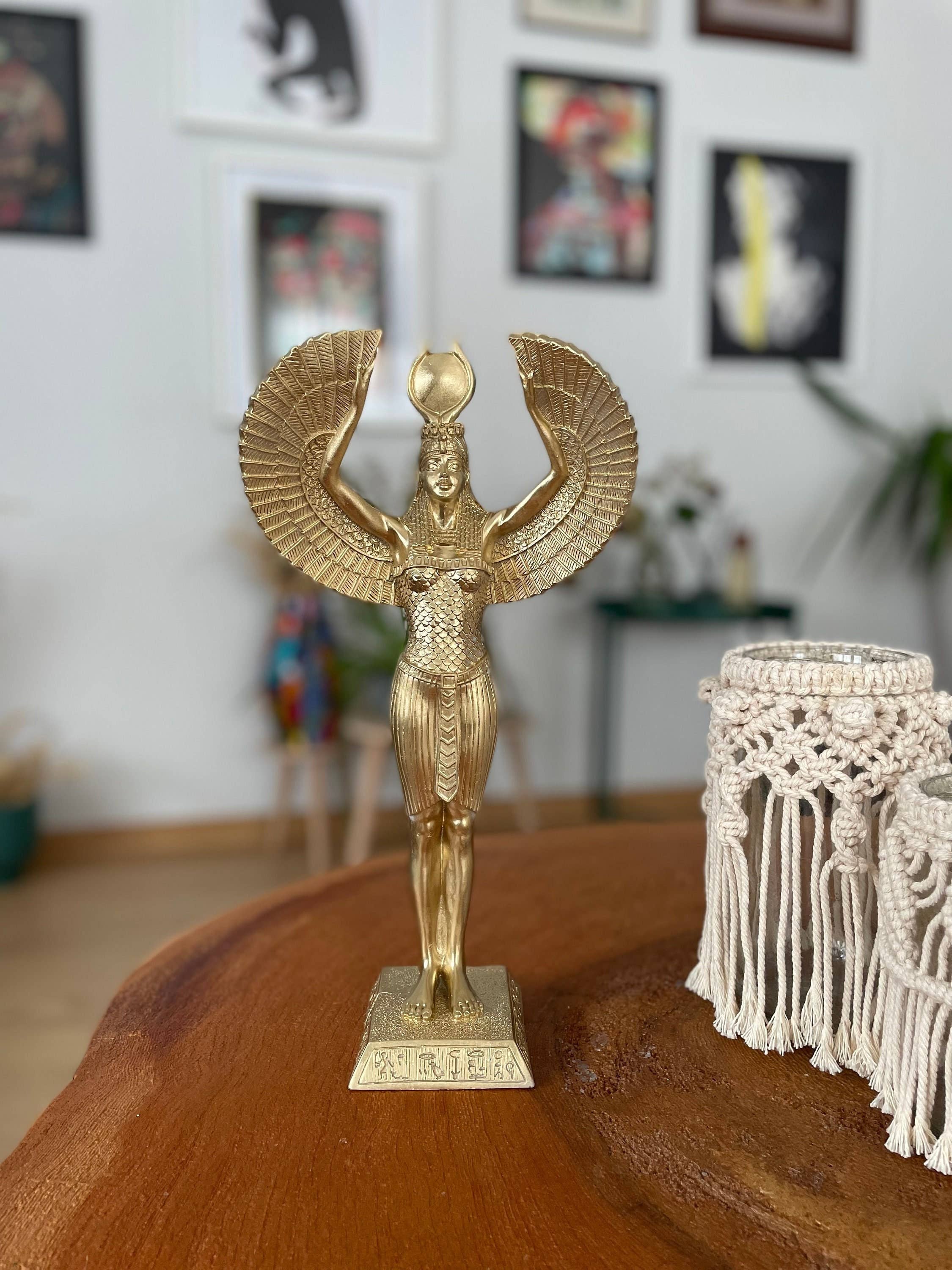 RomaArtSculptures - Wholesale Sculpture -  Isis Open Wings Statue - Gold2