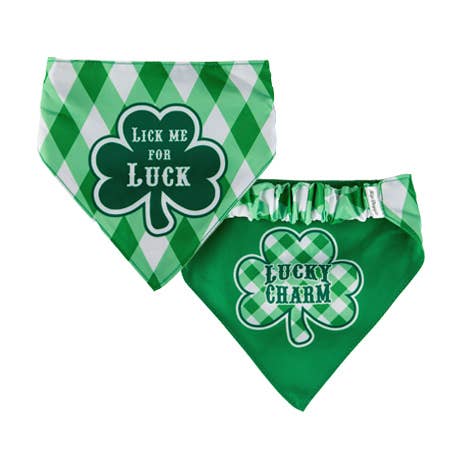 HIP DOGGIE ST. PATRICK'S SHAMROCK DOG BANDANA for wholesale by Barker's Bowtique