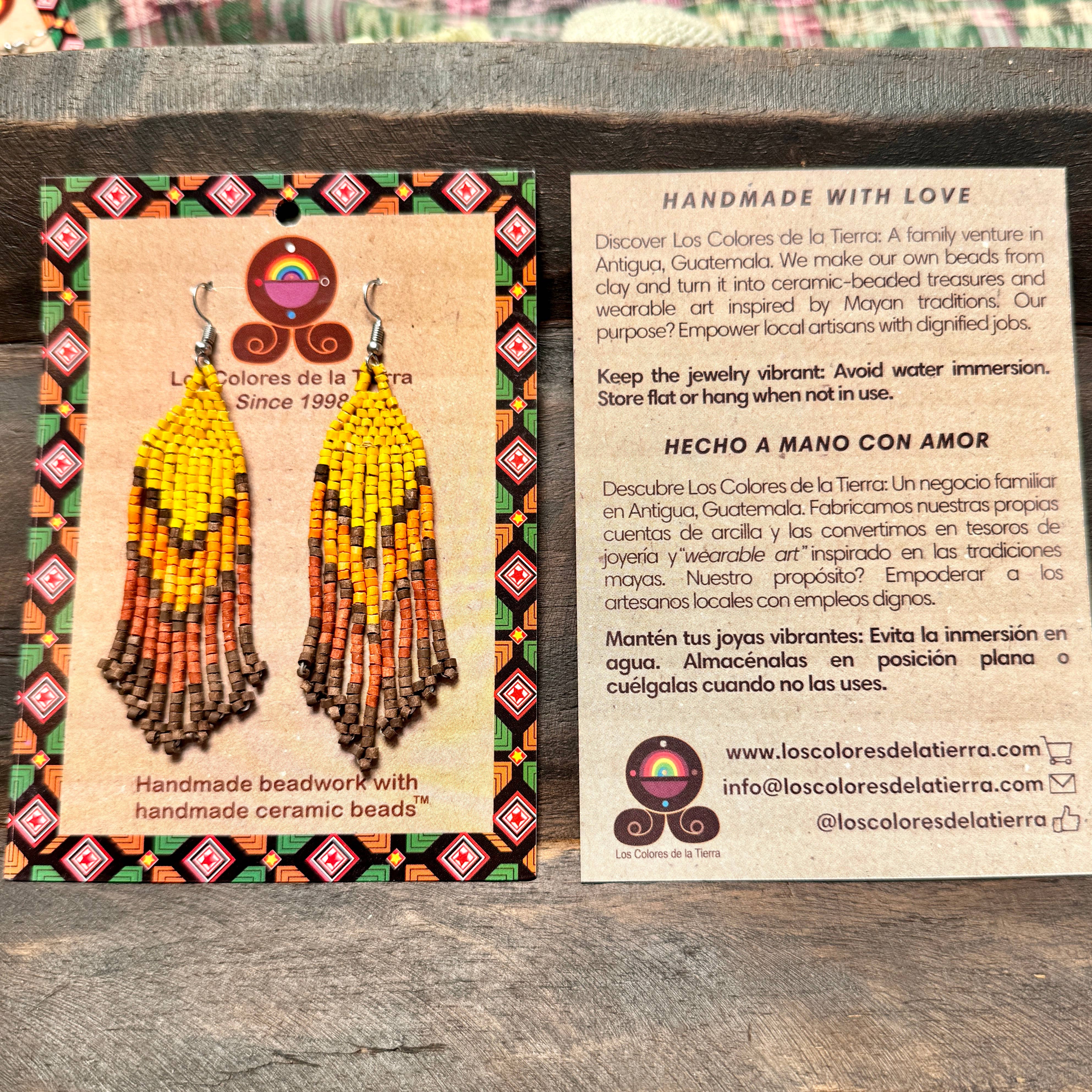 Los Colores de la Tierra - Wholesale Tassel Earrings - Ultra Lightweight Mini Fringe Earrings with Ombre Arrow Design2