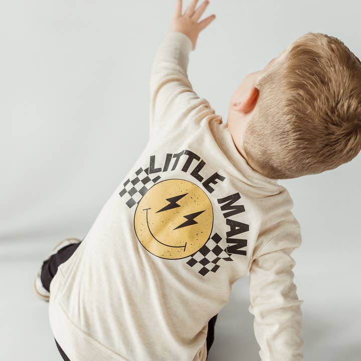Copilot Clothing Company - Wholesale Screen Printed T-Shirt - Kids - Little man graphic long sleeve shirt baby and toddler
