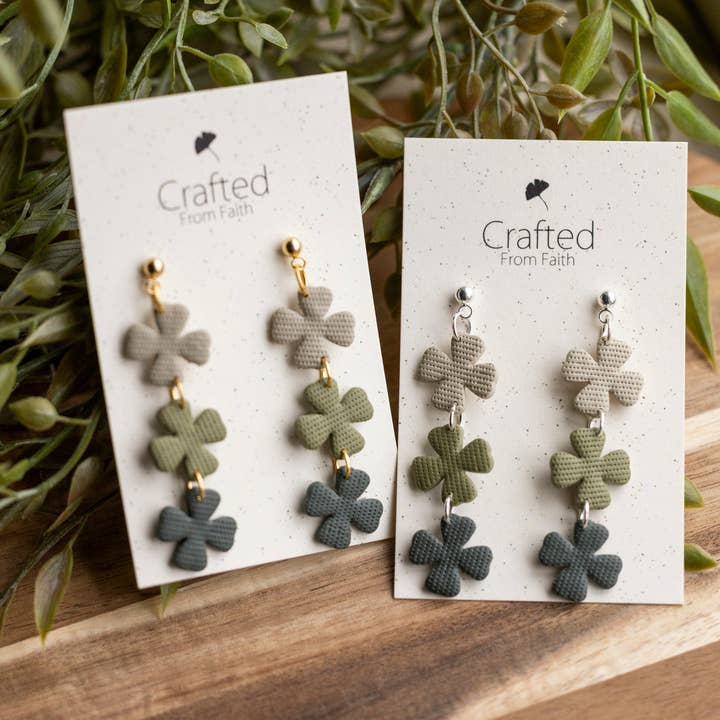 Triple Shamrock Dangles for wholesale by Crafted From Faith, LLC