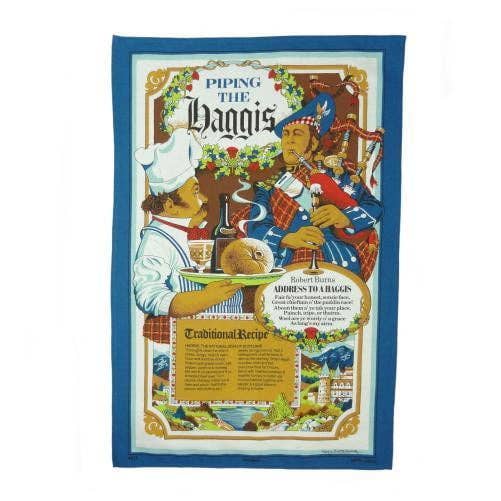 Piping the Haggis Geschirrtuch für den Großhandel von The Scotland Kilt Company