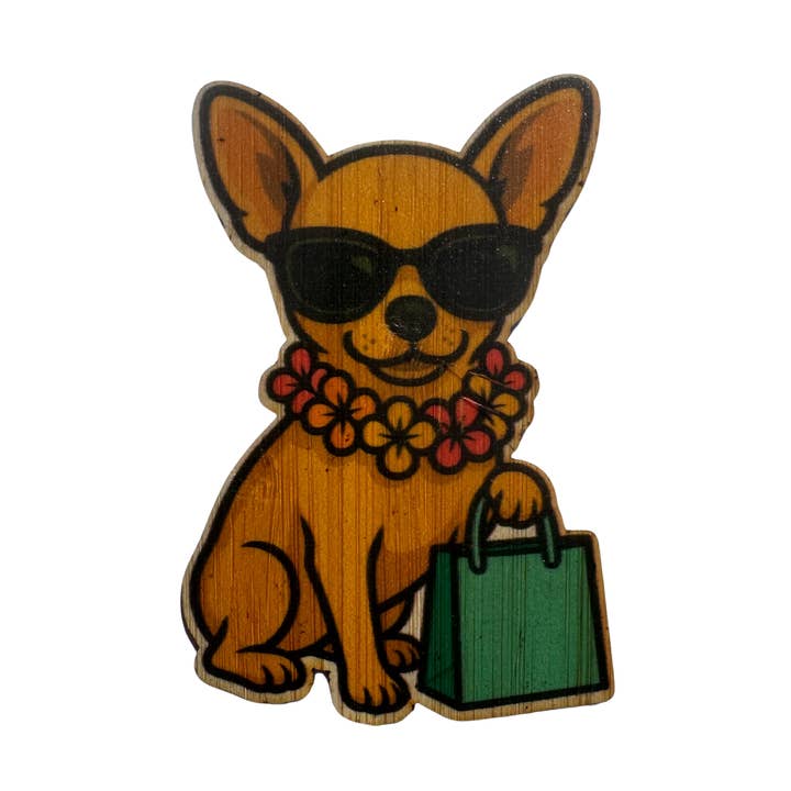 Chihuahua Shopper for wholesale by Bamboo Wood Stickers