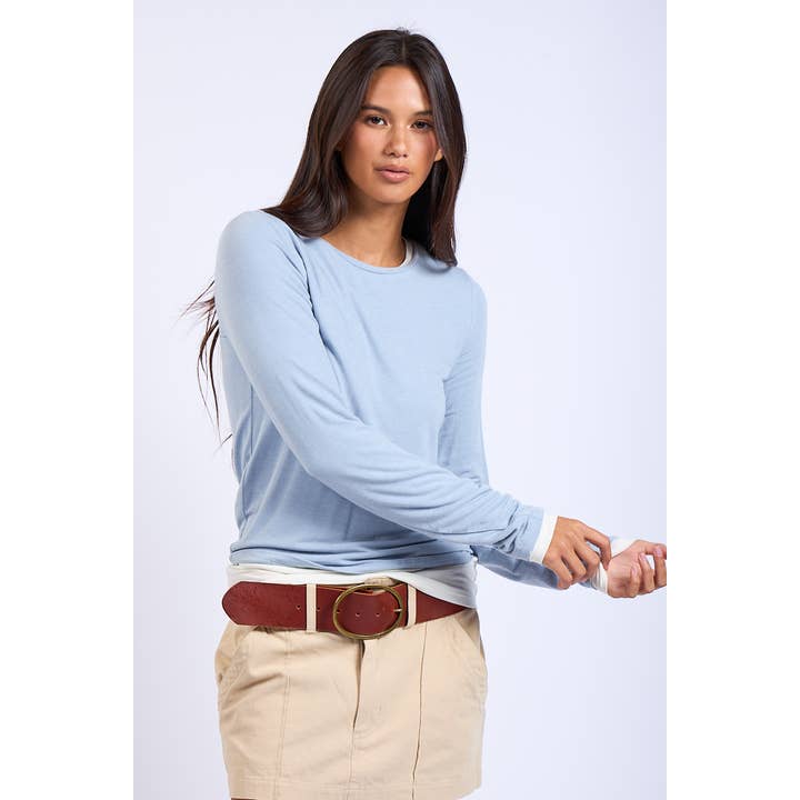 HAUT UNI À MANCHES LONGUES AVEC DEUX COUCHES DÉTACHÉES pour la vente par Sky to Moon