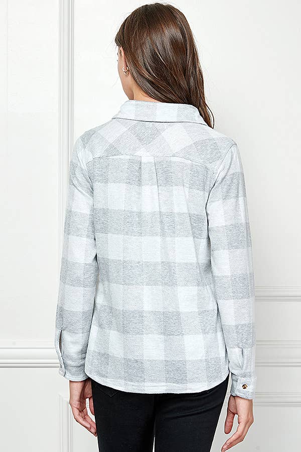 Veracci - Wholesale Button Down Shirt - Women's - Stretch button Up Women Plaid Sweater Shirt32