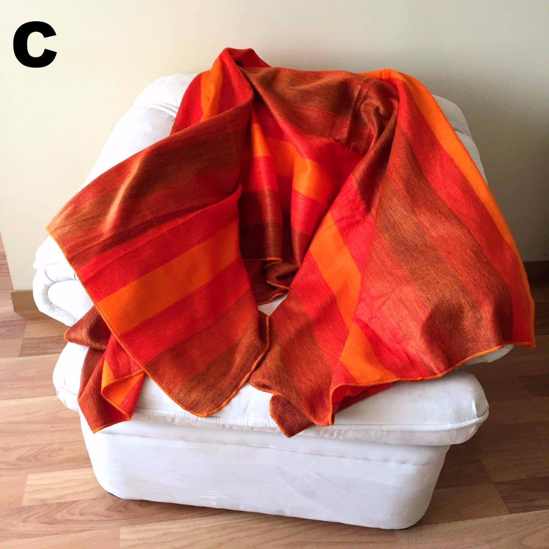 Choice Alpaca Products – wholesale Filtar – Alpacka Bed Filt - Randig11