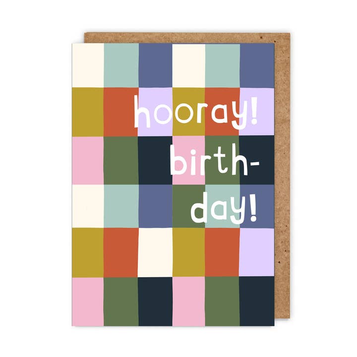 Hooray! Birthday Grid- Spot Gloss Card for wholesale by Zoe Spry