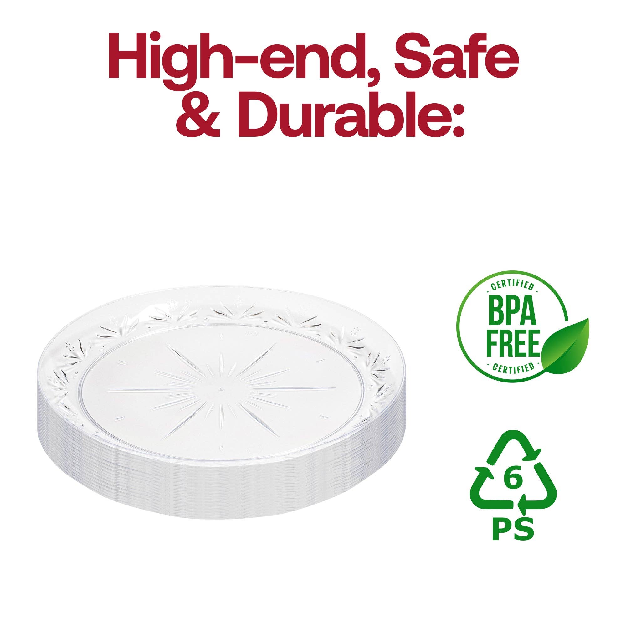 Smarty had a Party - Wholesale Disposable Plate - 6.25" Clear Floral Round Plastic Pastry Plates - 240 pcs3