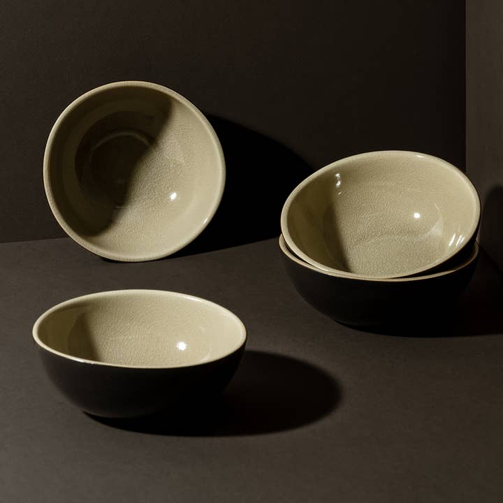 GHARYAN Stoneware & Olive Wood Tableware | Ships from USA - Wholesale Bowl - Handmade Stoneware Cereal Bowl | Dadasi 10 oz4