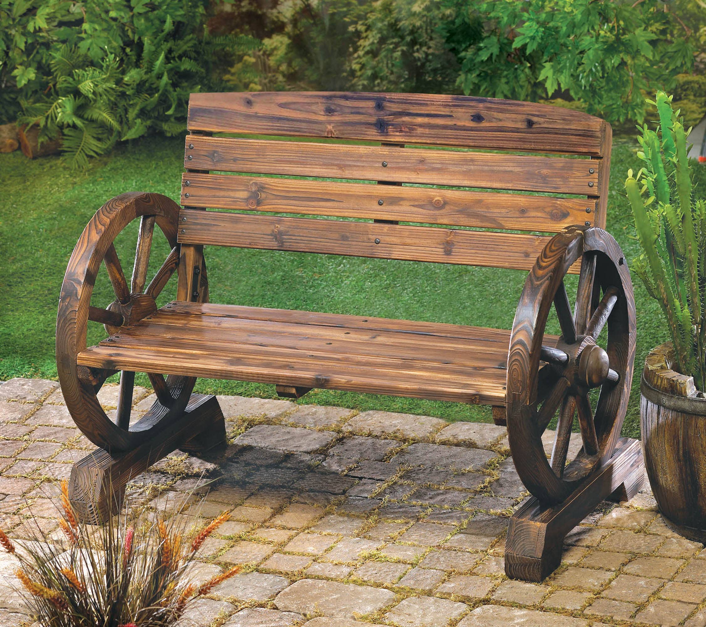 Zingz Home - Wholesale Bench - Wagon Wheel Bench1