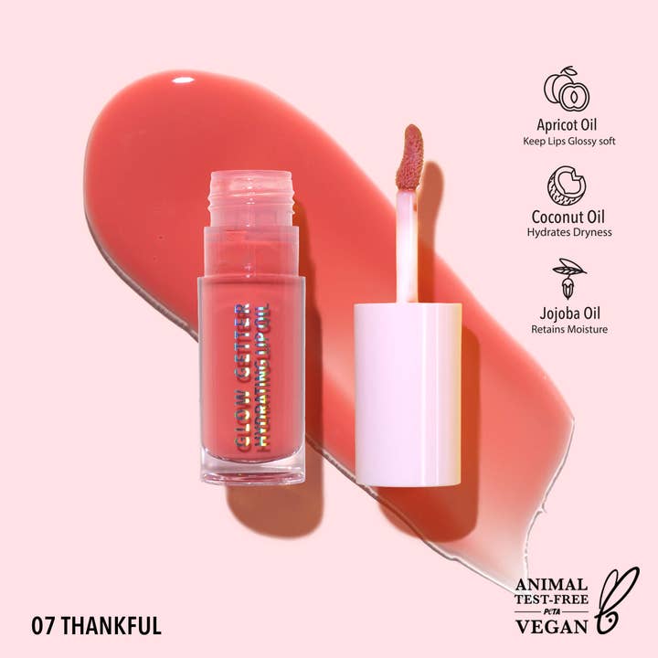 Glow Getter Hydrating Lip Oil (007 Thankful) for wholesale by Moira Cosmetics