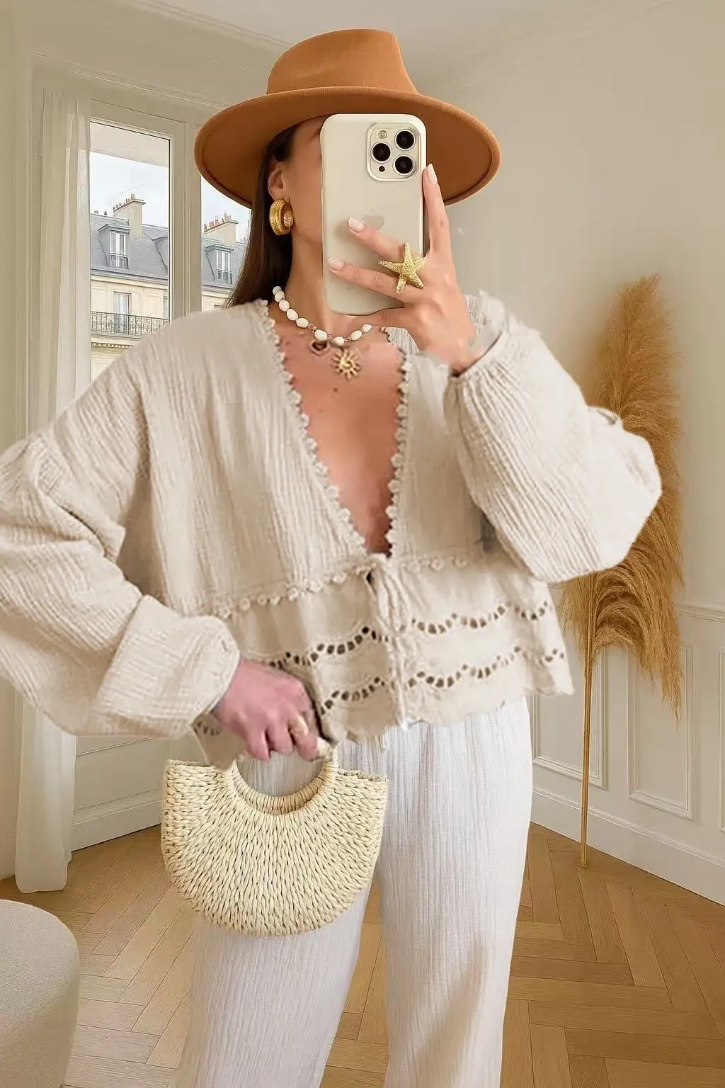 ESTEE BROWN - Wholesale Button Down Shirt - Women's - Cotton gauze top - 76421