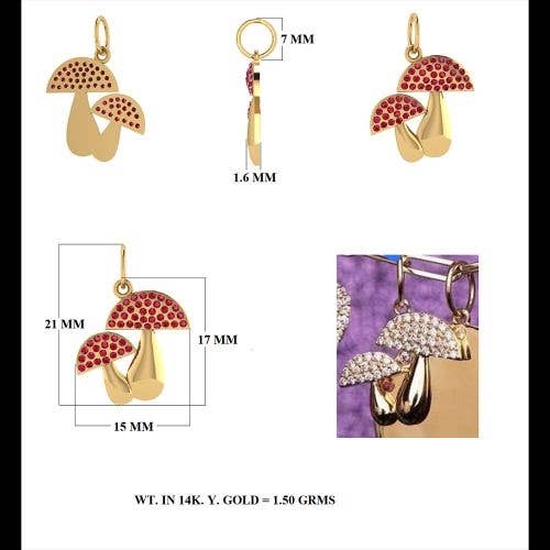 Jewels of Mewar – wholesale Individuell berlock/hänge – Rosa safir svamp hänge