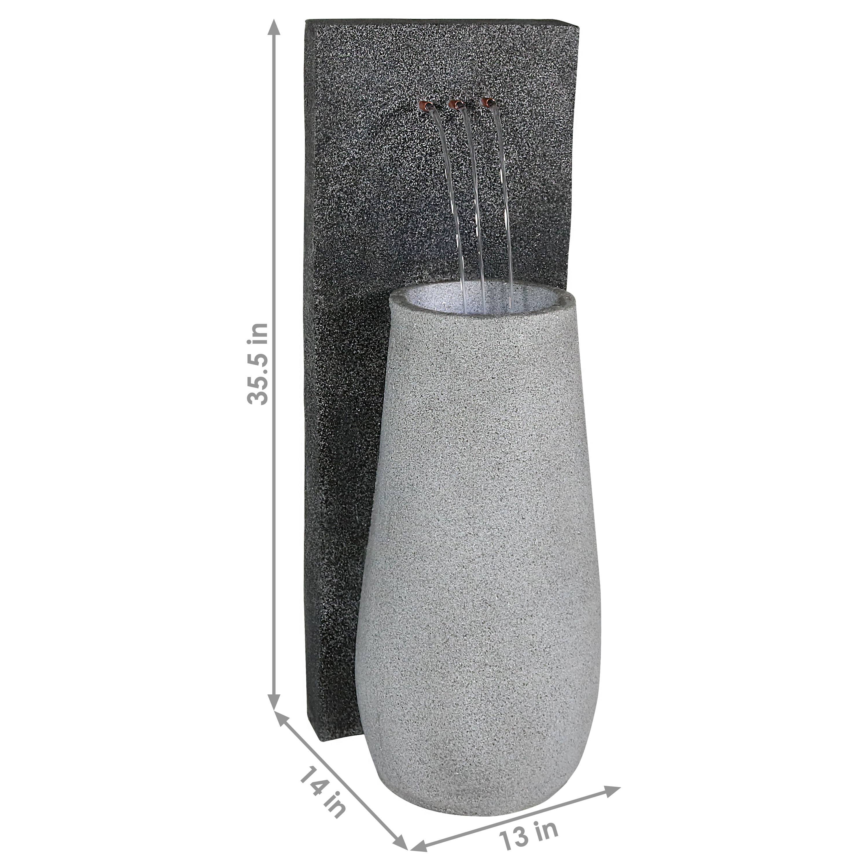 Sunnydaze Decor - Vente Bibelots/décorations d'extérieur - Fontaine à eau Monterno à trois jets avec lumières LED, 35 po3