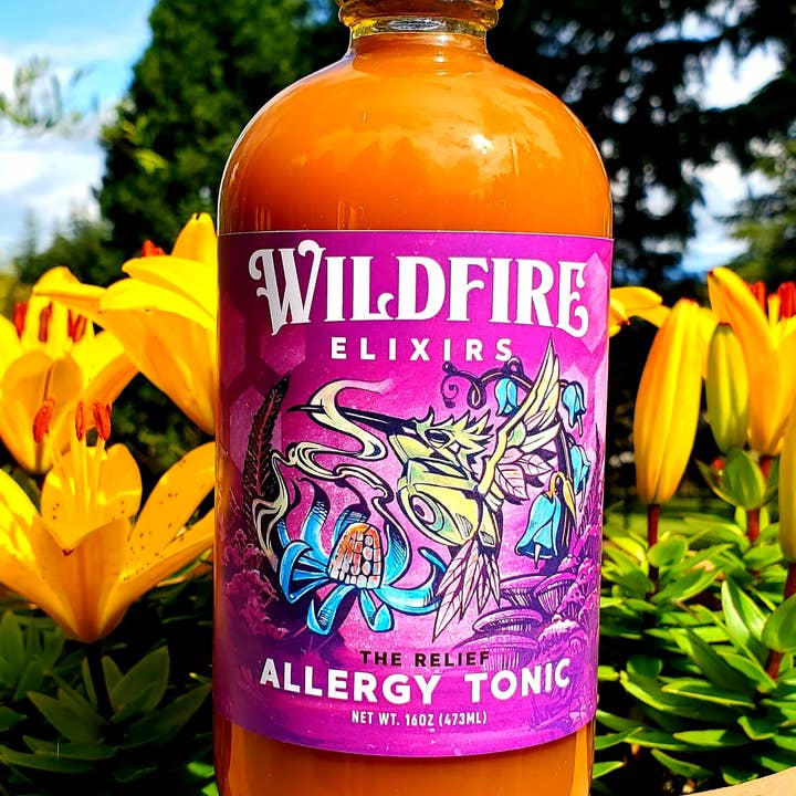 Wildfire Elixirs – wholesale Oral supplement/vitamin – Allergy Tonic - The Relief 16oz, seasonal batch3