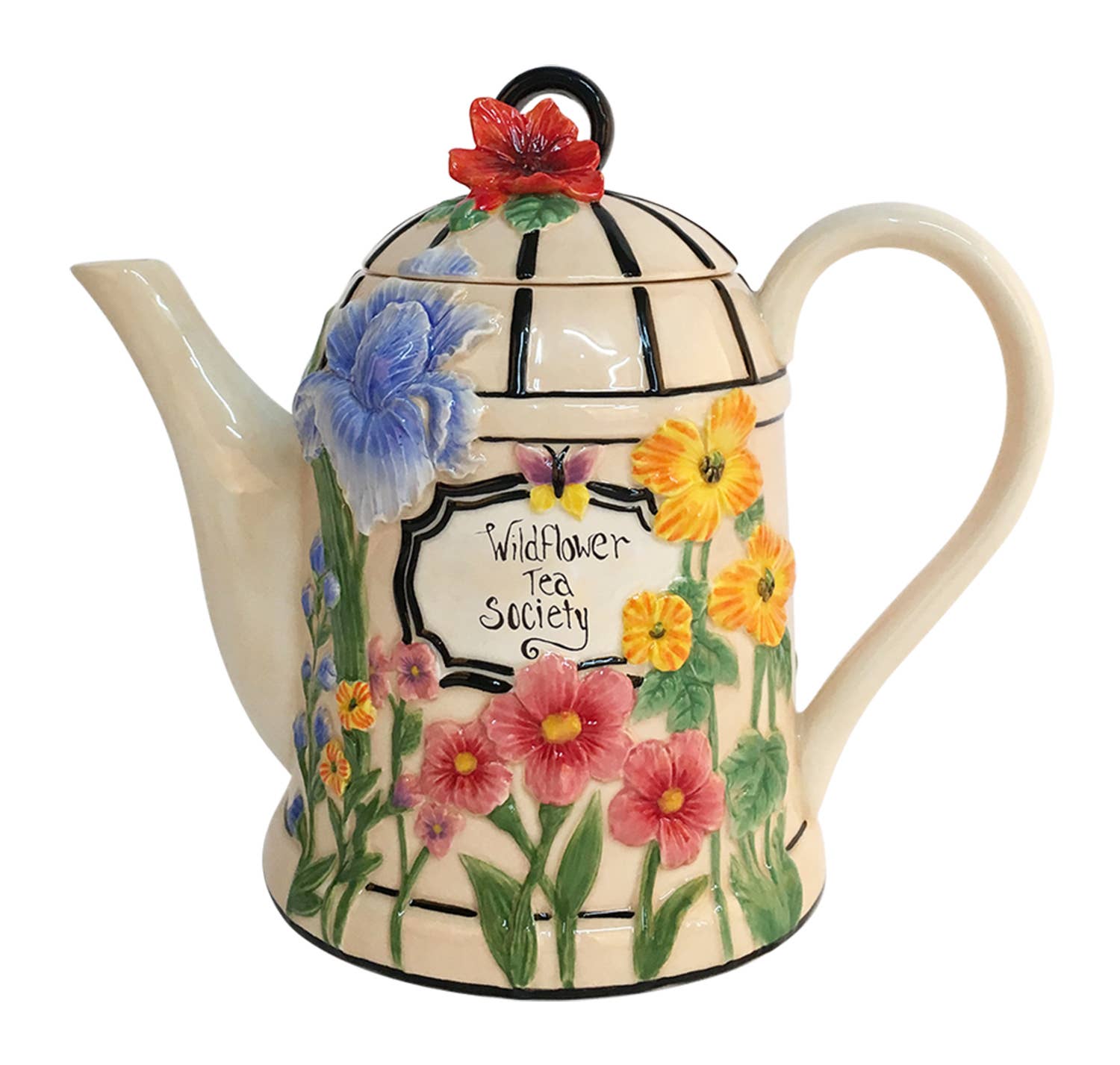Blue Sky Clayworks - Wholesale Tea pot - WILDFLOWER TEAPOT