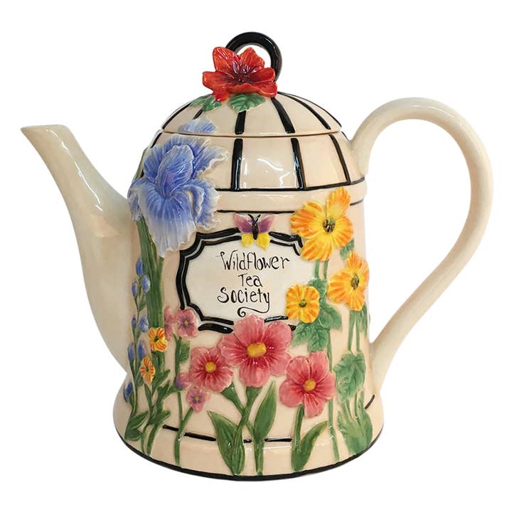 Blue Sky Clayworks - Wholesale Tea pot - WILDFLOWER TEAPOT0