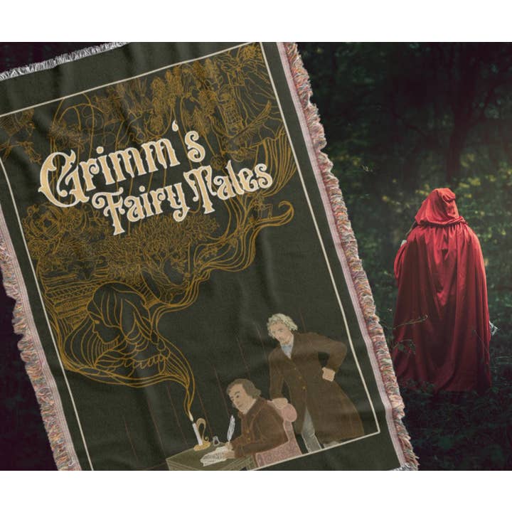 Brown Brothers Grimm Fairytale Woven Afghan Blanket Tapestry Throw for wholesale on Faire2
