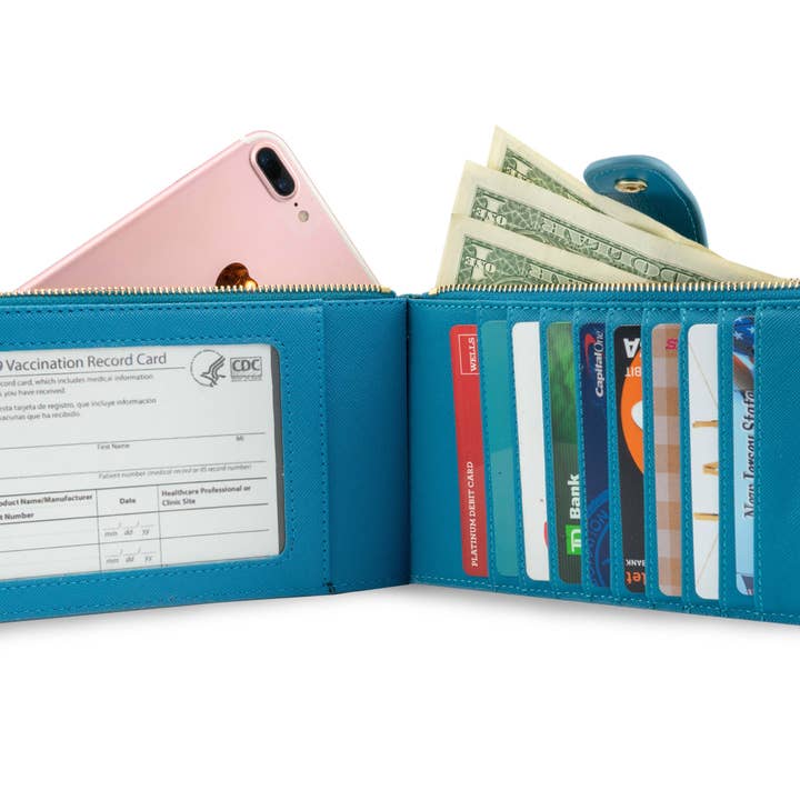 RFID Blocking Bifold Multi Card Case Wallet with CDC Card Slot for wholesale by Krediz