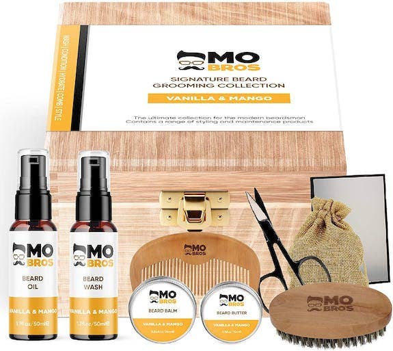 Mo Bros Premium Beard & Moustache Grooming - Wholesale Beard Styling Product - Mo Bros Vanilla Mango Signature Beard Gift Box3