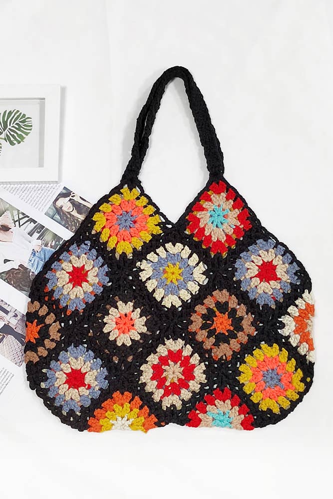 UNISHE - Wholesale Tote Bag - Women's - Colorful Fringe Decor Crochet Bag MOQ 3PCs OYM0033